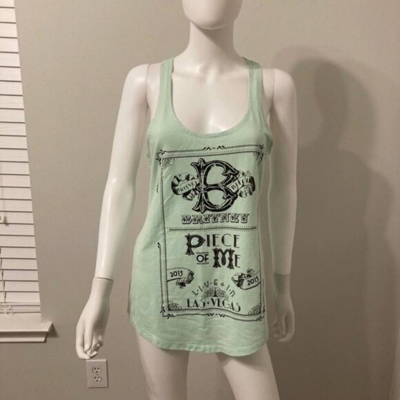 Britney Spears Mint Peace of Me Scoop Neck Tank Top Sz L - Picture 1 of 5